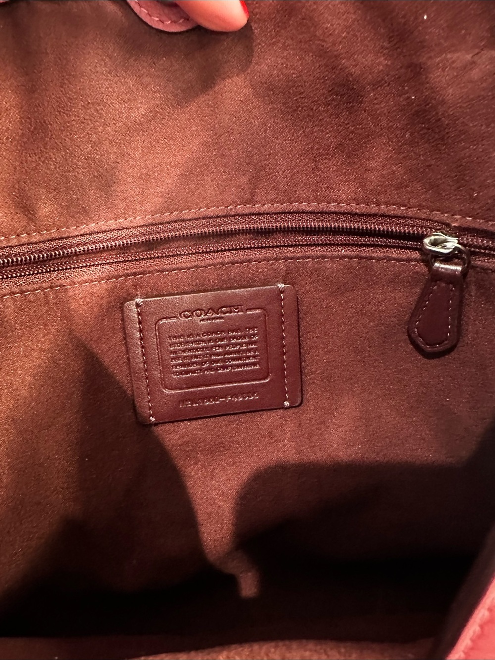 Coach pink Embossed Leather Tote with Chain-Detail - Picture 10 of 12